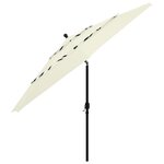 vidaXL Parasol de jardin à 3 niveaux avec mât en aluminium sable 3 5 m