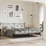 vidaXL Tête de lit de remplacement métal noir 180 cm
