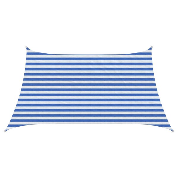 vidaXL Voile d'ombre 3 / 4 x 2 m HDPE Rectangulaire Bleu et Blanc