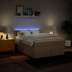 vidaXL Sommier à lattes de lit avec matelas Crème 140x190 cm Tissu