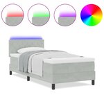 vidaXL Lit à ressorts avec matelas Gris clair 100 x 200 cm Velours