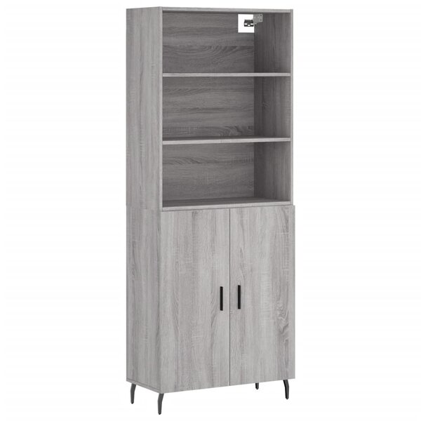 vidaXL Buffet haut Sonoma gris 69 5x34x180 cm Bois d'ingénierie