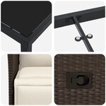 vidaXL Set de Salle à Manger de Jardin 7 Pièces avec Coussins Marron en Rattan Poly