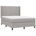 vidaXL Sommier à lattes de lit avec matelas Gris clair 140x200cm Tissu