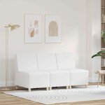 vidaXL Unité de Sofa Modulaire Sans Accoudoirs 3 Pièces Blanc