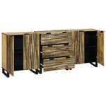 vidaXL Ensemble de mobilier de salle de bain avec tiroir 3 Pièces Marron