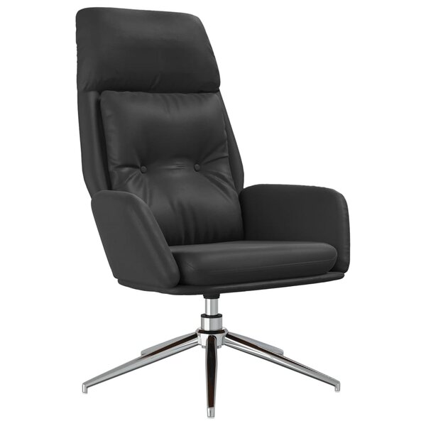 vidaXL Chaise de relaxation Noir Cuir véritable