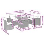 vidaXL Salon de jardin avec coussins 7 Pièces beige résine tressée