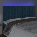 vidaXL Tête de lit à LED Bleu foncé 160x5x118/128 cm Velours