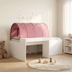 vidaXL Lit avec Tunnel 4 Pièces Blanc et rose Bois d'ingénierie
