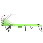 vidaXL Set de 2 Chaises Longues Pliantes avec Auvent Vert en Tissu Oxford 600D