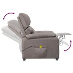 vidaXL Fauteuil de massage Taupe Tissu