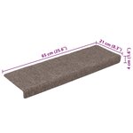 vidaXL Tapis d'escalier 15 Pièces Tissu aiguilleté 65x21x4 cm Crème