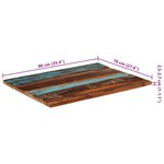 vidaXL Dessus de table rectangulaire 70x90 cm 25-27 mm Bois récupéré