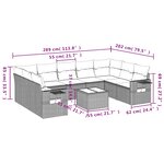 vidaXL Salon de jardin avec coussins 10 Pièces gris clair résine tressée