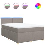 vidaXL Sommier à lattes de lit avec matelas Taupe 140x190 cm Tissu