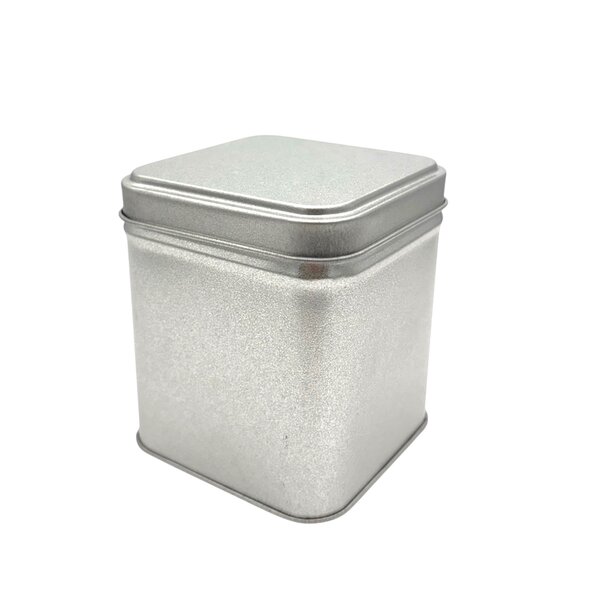 Boîte cubique fer blanc  vernis alimentaire  7 x 7 x 8 cm