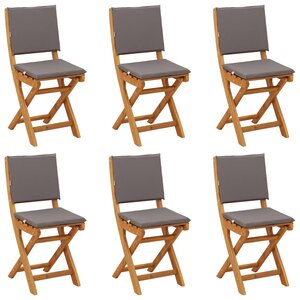 vidaXL Chaises de bistrot d'extérieur 6 Pièces Gris foncé 38 x 46 x 85 cm
