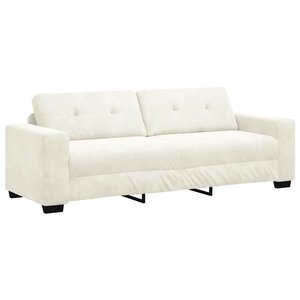vidaXL Sofa 3 places avec coussin Crème Velours
