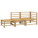 vidaXL Salon de jardin 3 Pièces avec coussins gris clair bambou