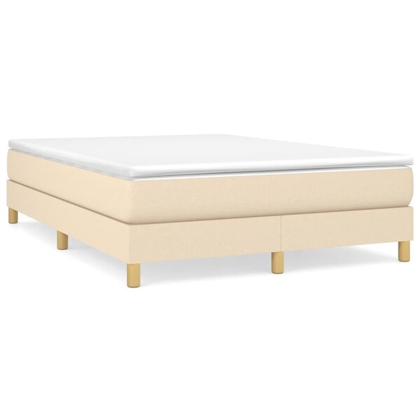 vidaXL Cadre de lit Crème 140 x 200 cm Tissu