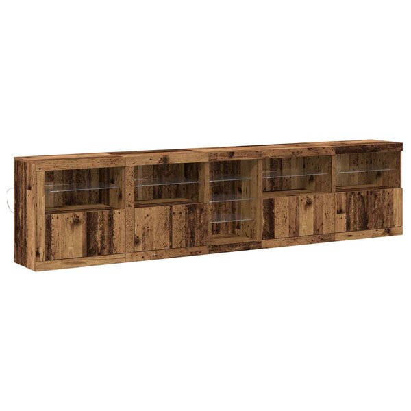 vidaXL Buffet LED Bois ancien 283 x 37 x 67 cm Bois d'ingénierie