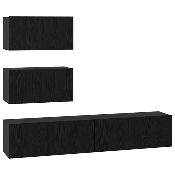 vidaXL Ensemble meuble TV 4 Pièces Chêne noir 80 x 30 x 30 cm