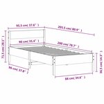 vidaXL Cadre de lit sans matelas blanc 90x200 cm bois de pin massif