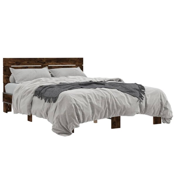 vidaXL Cadre de lit sans matelas chêne fumé 120x200 cm