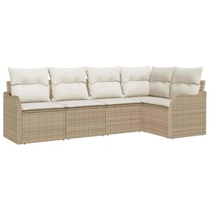 vidaXL Ensemble de canapé de jardin Beige polyrotin