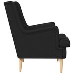 vidaXL Fauteuil Noir Tissu