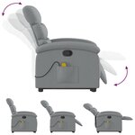 vidaXL Fauteuil de massage inclinable Gris clair Tissu