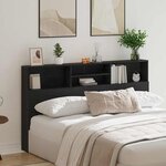 vidaXL Cabinet de Tête de Lit Chêne noir 180 x 19 x 103.5 cm