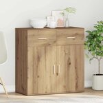 vidaXL Buffet chêne artisanal 79 x 38 x 80 cm Bois d'ingénierie
