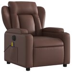vidaXL Fauteuil de massage inclinable électrique marron similicuir