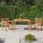 vidaXL Ensemble à manger de jardin 3 Pièces Bois de teck massif