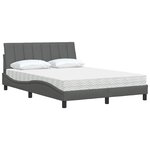 vidaXL Lit avec matelas Hanko gris foncé 140x190 cm tissu
