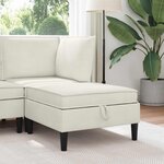 vidaXL Pouf avec Rangement Crème Velours