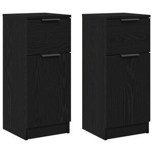 vidaXL Buffet noir chêne 30x30x70 cm MDF