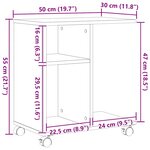 vidaXL Table d'appoint Chêne noir 50 x 30 x 55 cm Bois d'ingénierie