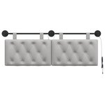 vidaXL Tête de lit suspendue Avec lumière LED Gris nuage Tissu