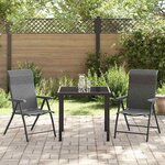 vidaXL Ensemble de salle à manger pour jardin 3 Pièces Gris Poly rotin