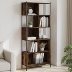 vidaXL Bibliothèque chêne fumé 72x28x172 cm bois d'ingénierie