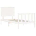 vidaXL Cadre de lit avec tête de lit blanc 90x200 cm bois massif