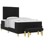 vidaXL Lit à ressorts avec tête de lit Noir 190 x 120 cm tissu