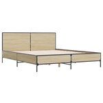 vidaXL Cadre de lit chêne sonoma 140x190 cm bois d'ingénierie et métal