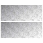 vidaXL Plaques à damier 2 Pièces Argent 80 x 30 cm Aluminium