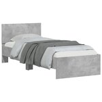 vidaXL Cadre de lit sans matelas avec lumières LED gris béton 90x190cm