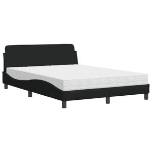 vidaXL Lit avec matelas Dover noir 120x200 cm tissu
