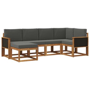 vidaXL Ensemble de canapés d'extérieur 6 pc Naturel et Anthracite